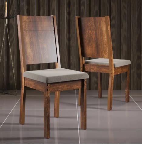 Cadeira Sonetto Spazzio (rustico/suede castor)