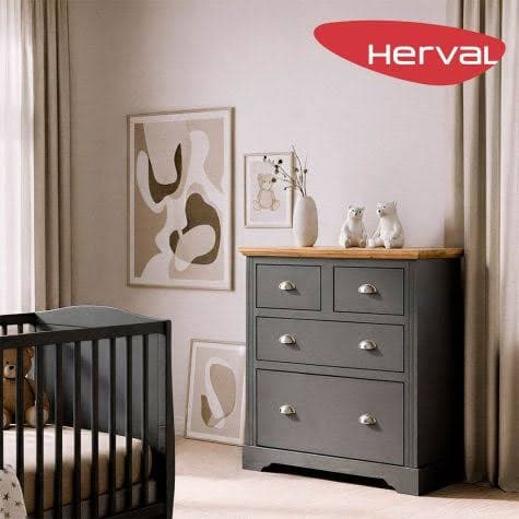 Cômoda Herval Toledo 2+2 Gavetas (cinza)