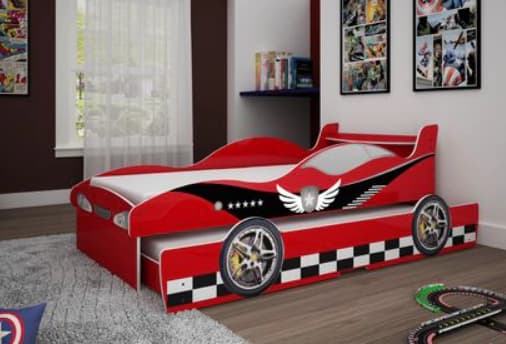 Cama Gelius Solteiro Enzo Bibox (vermelha)